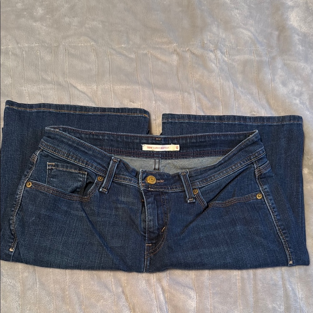 Levi's 529 Curvy Boot Cut Blue Jeans Classic Style